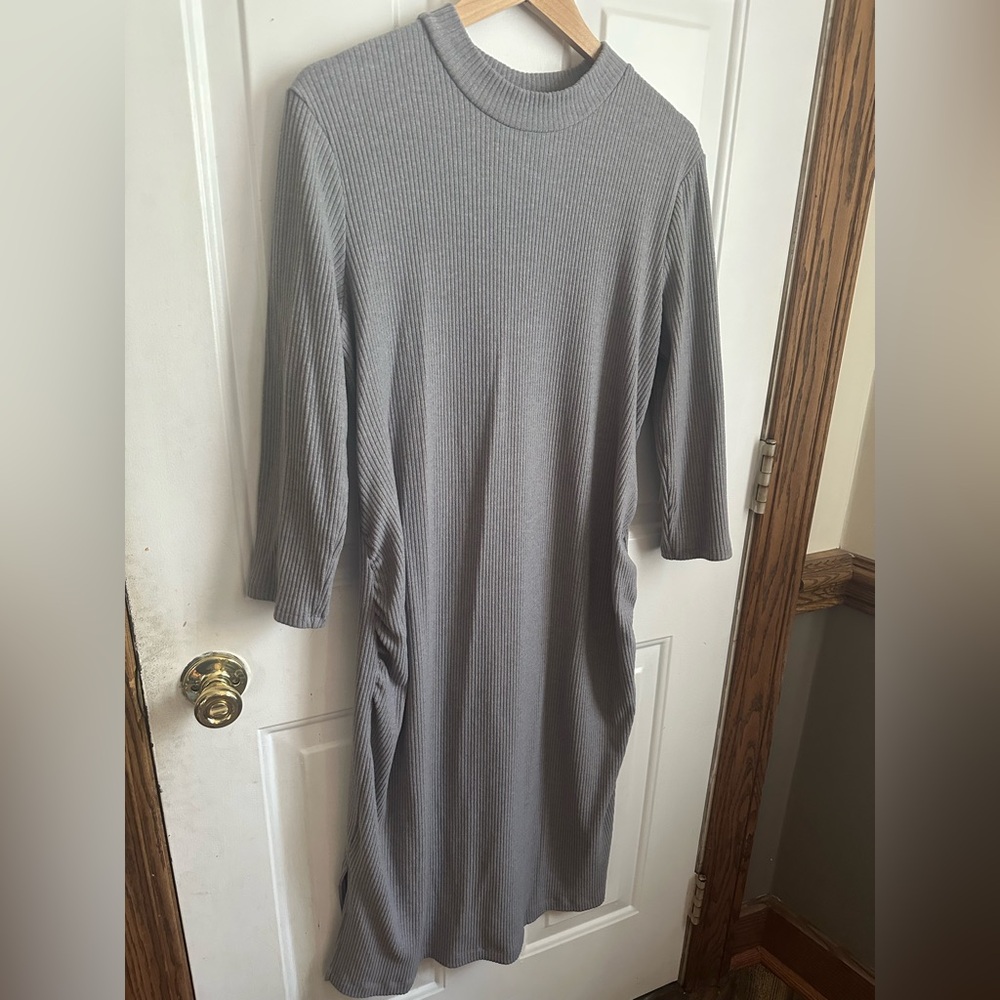 Old Navy Gray Ribbed Knit Dress Maternity XL